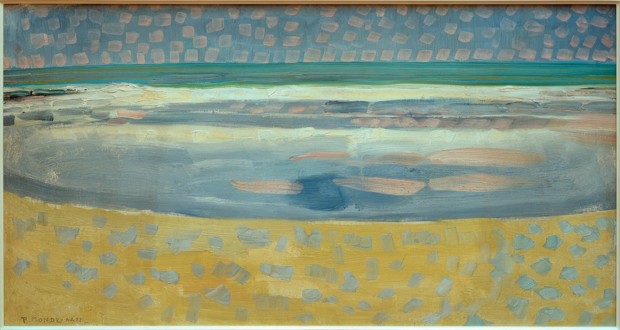 Meer bei Sonnenuntergang tekijältä Piet Mondrian