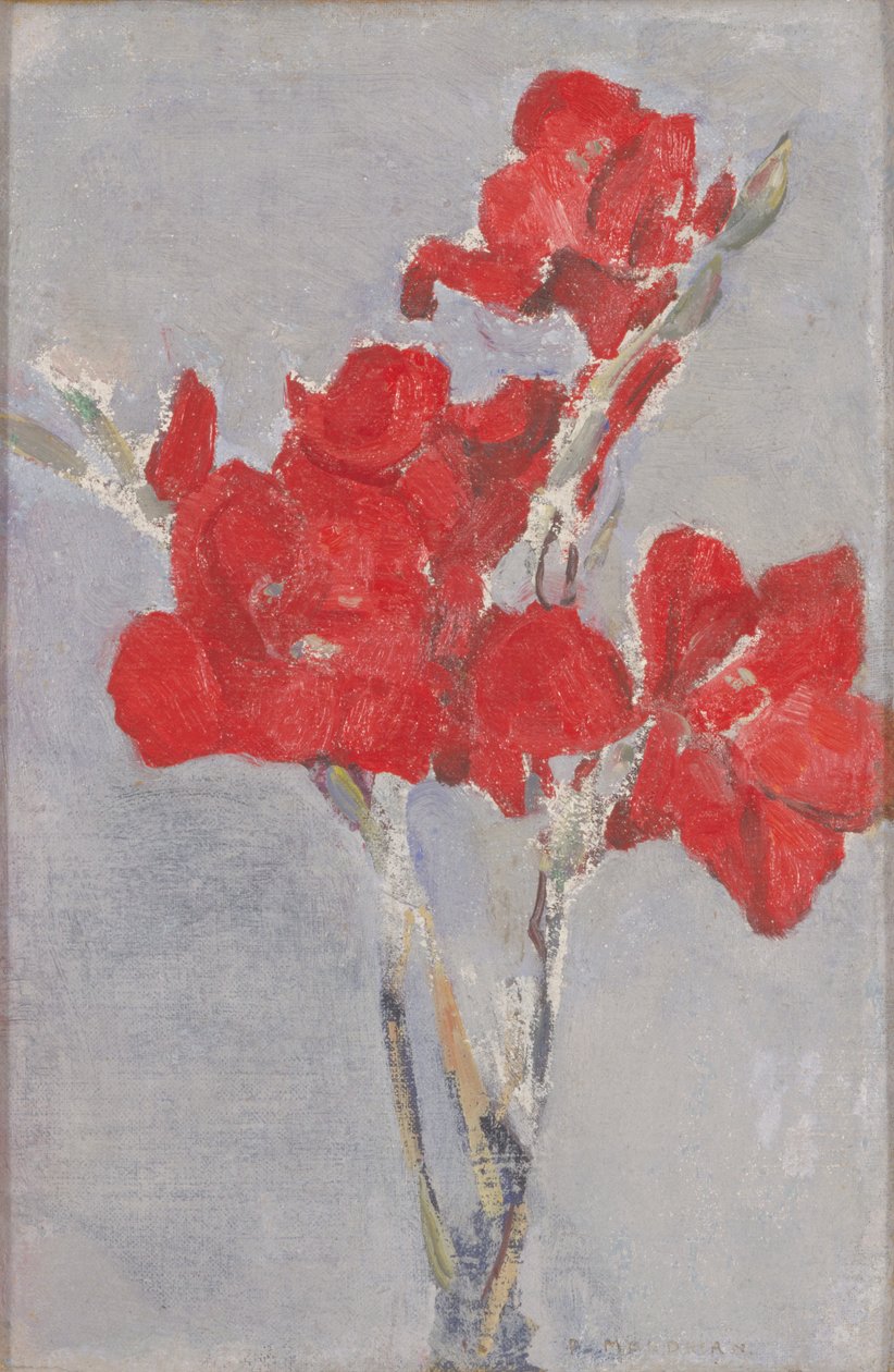 Punaiset gladiolit, n. 1906 tekijältä Piet Mondrian