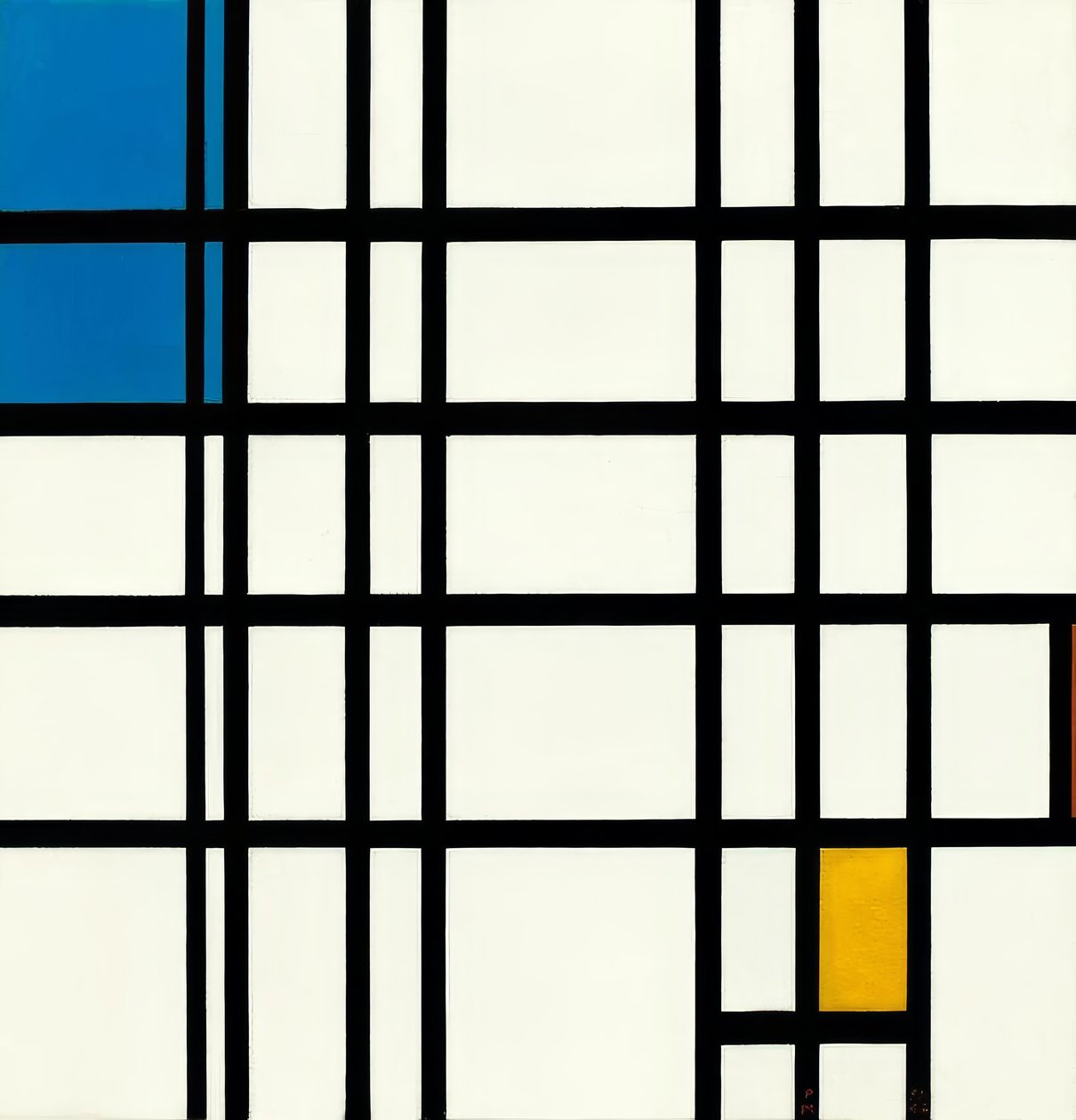 Suorien viivojen rytmi tekijältä Piet Mondrian