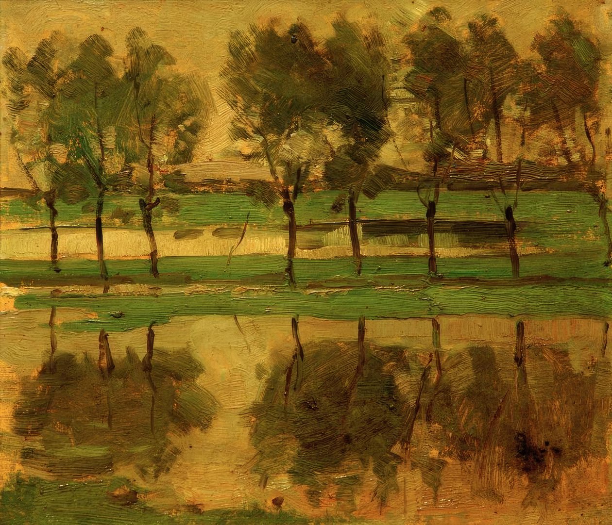Weidenbäume mit Sonne tekijältä Piet Mondrian