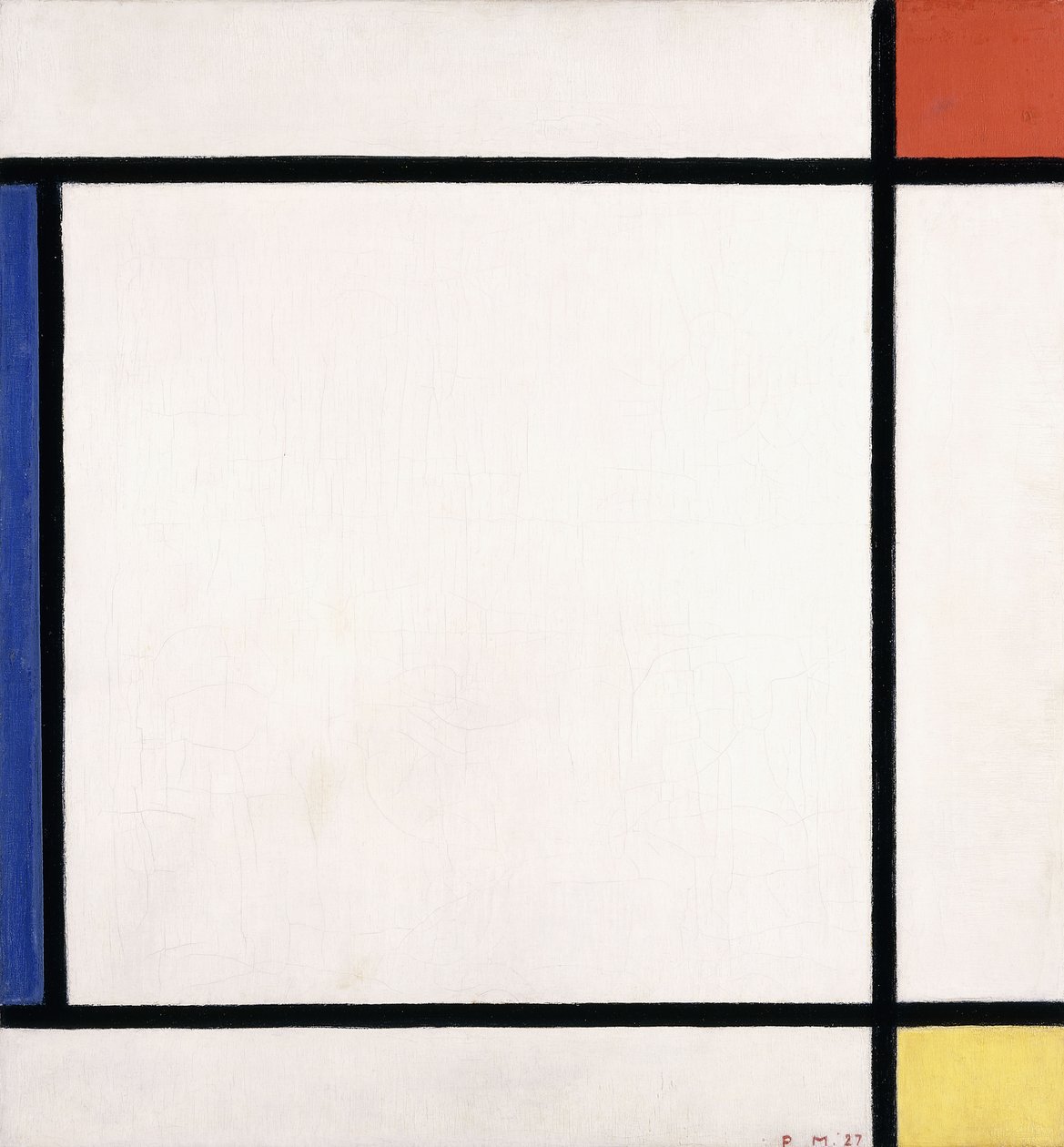 Koostumus III punaisella, keltaisella ja sinisellä tekijältä Piet Mondrian