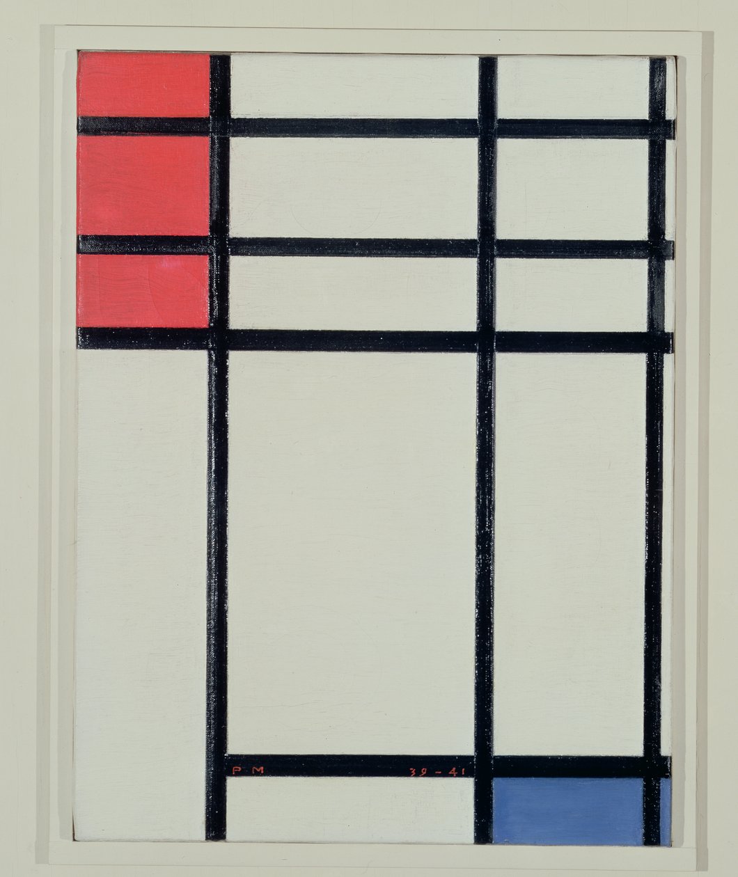 Punaisen, sinisen ja valkoisen yhdistelmä (nro II) / Punaisen ja sinisen yhdistelmä tekijältä Piet Mondrian