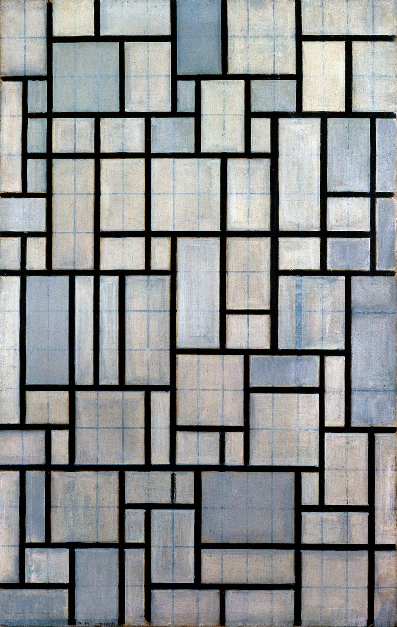 Koostumus ruudukon 2 kanssa, 1915 tekijältä Piet Mondrian