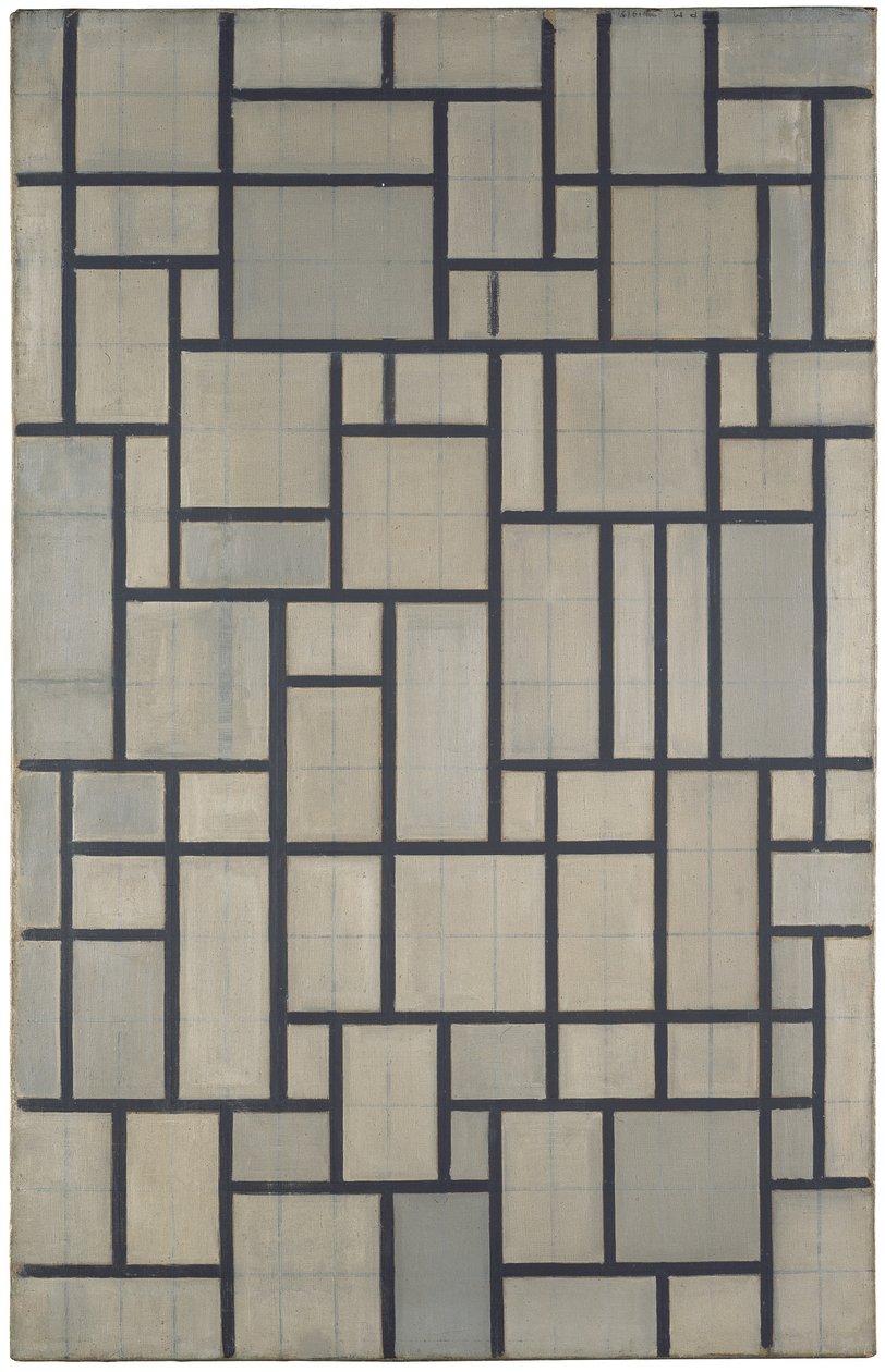 Koostumus ruudukolla 2 tekijältä Piet Mondrian