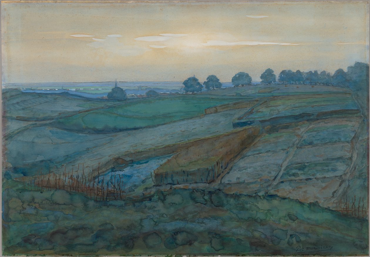 Maisema lähellä Arnhemia tekijältä Piet Mondrian
