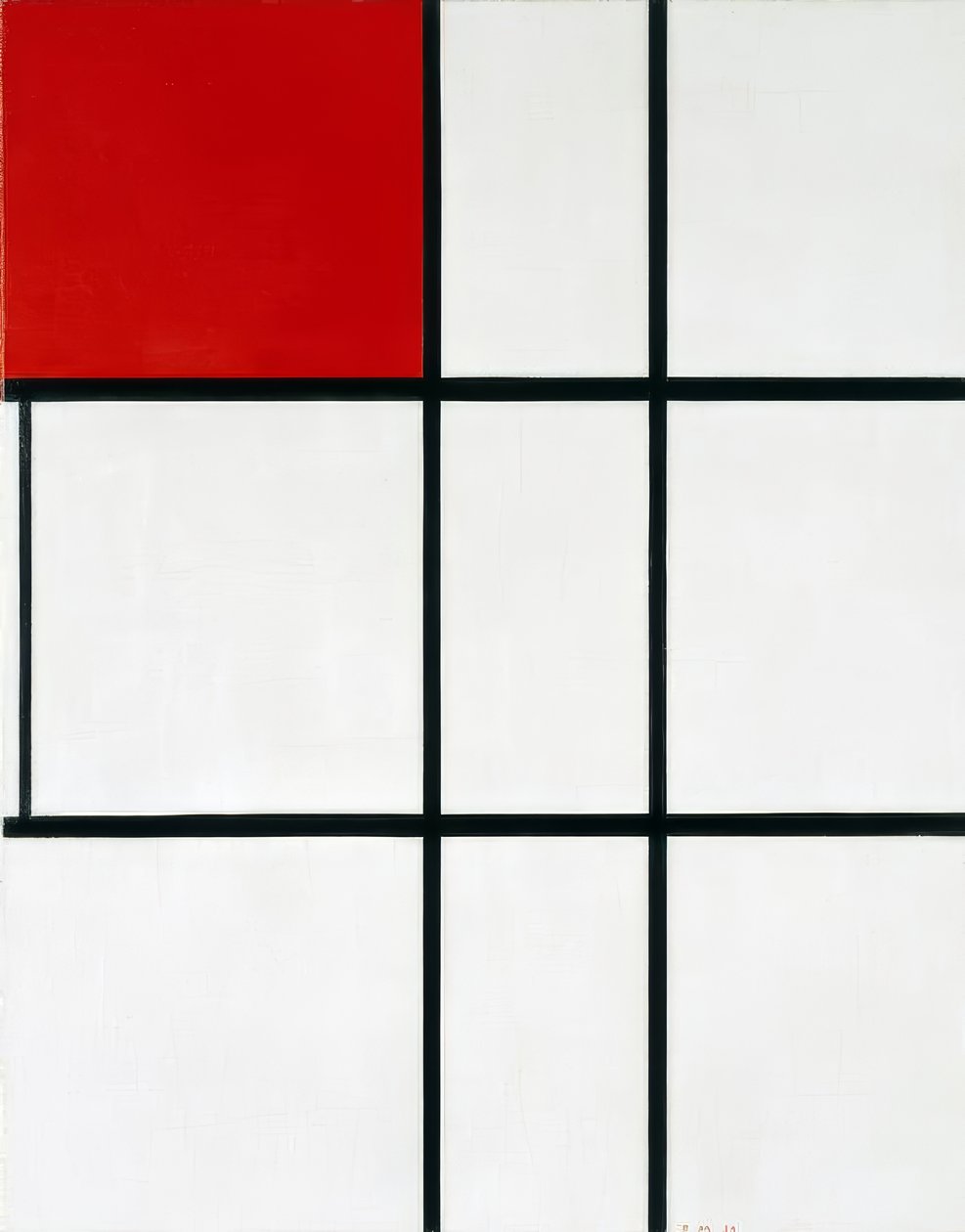Piet Mondrian sävellys B (nro II) punaisella” (1935) tekijältä Piet Mondrian