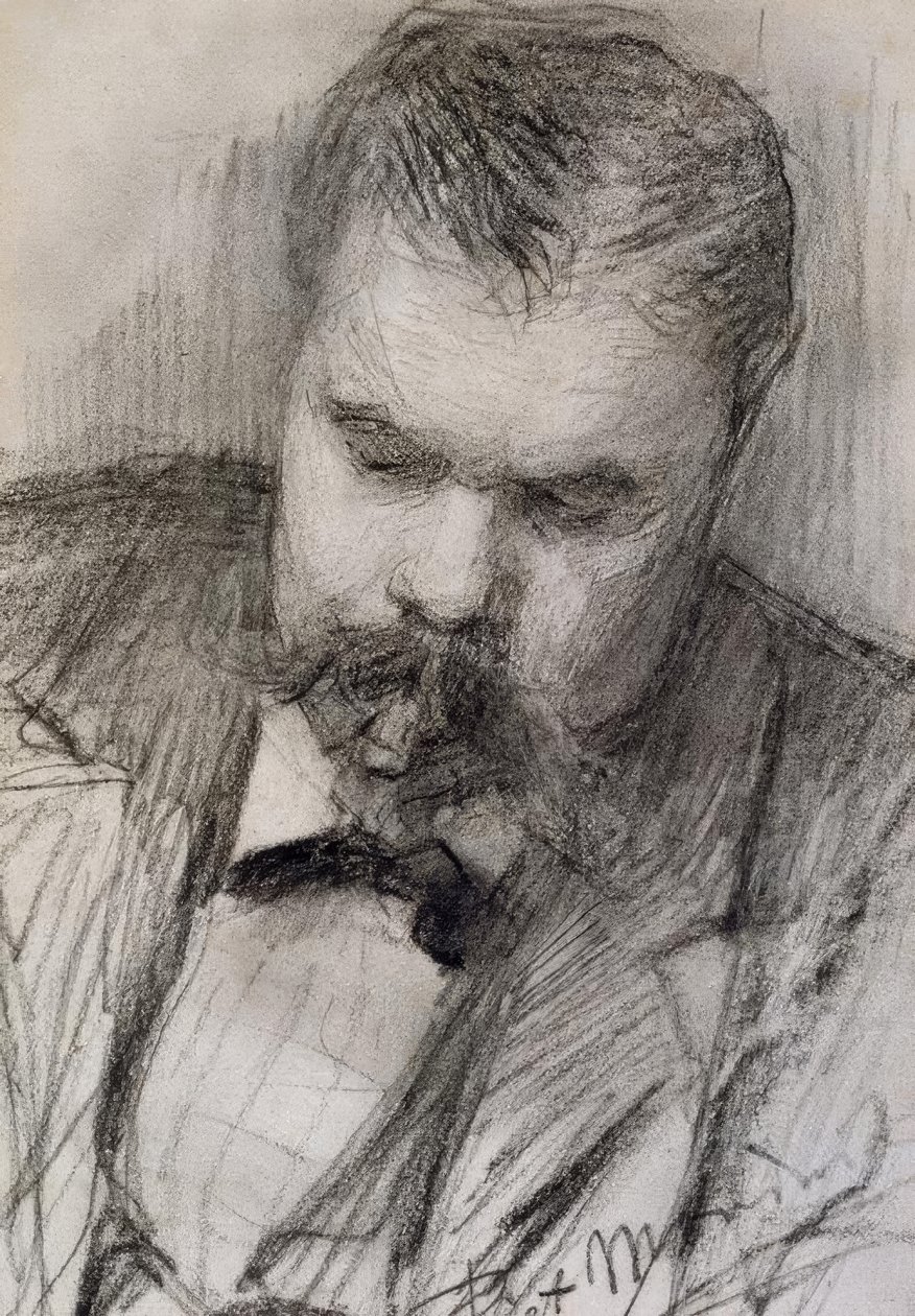 Frits Mondrianin muotokuva, 1898, tekijältä Piet Mondrian