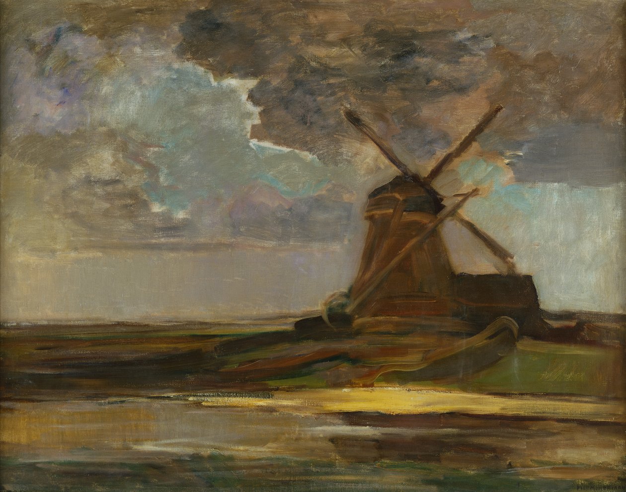 Tuulimylly Geinissä, n. 1906-07 (öljy kankaalle) tekijältä Piet Mondrian