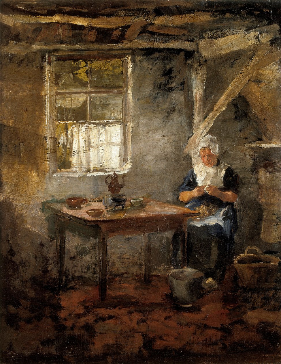 Nainen hollantilaisessa sisustuksessa, 1899 tekijältä Piet Mondrian