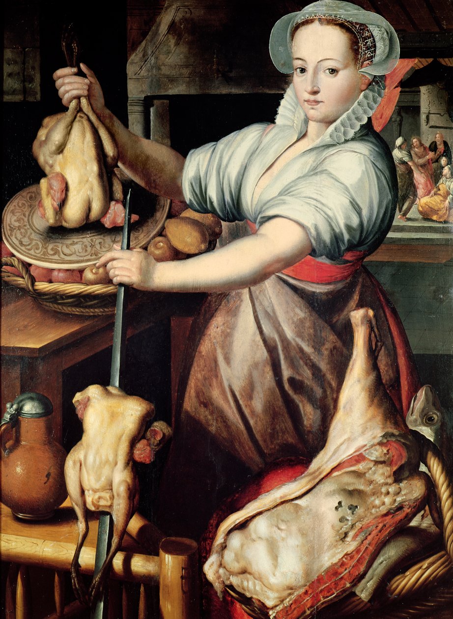 Martha valmistelee päivällistä Jeesukselle tekijältä Pieter Aertsen