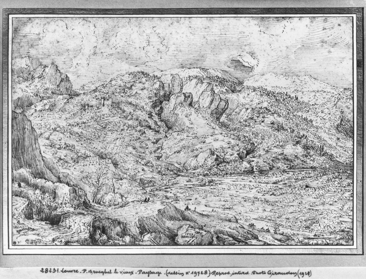 Alppien maisema, 1553 tekijältä Pieter Bruegel the Elder