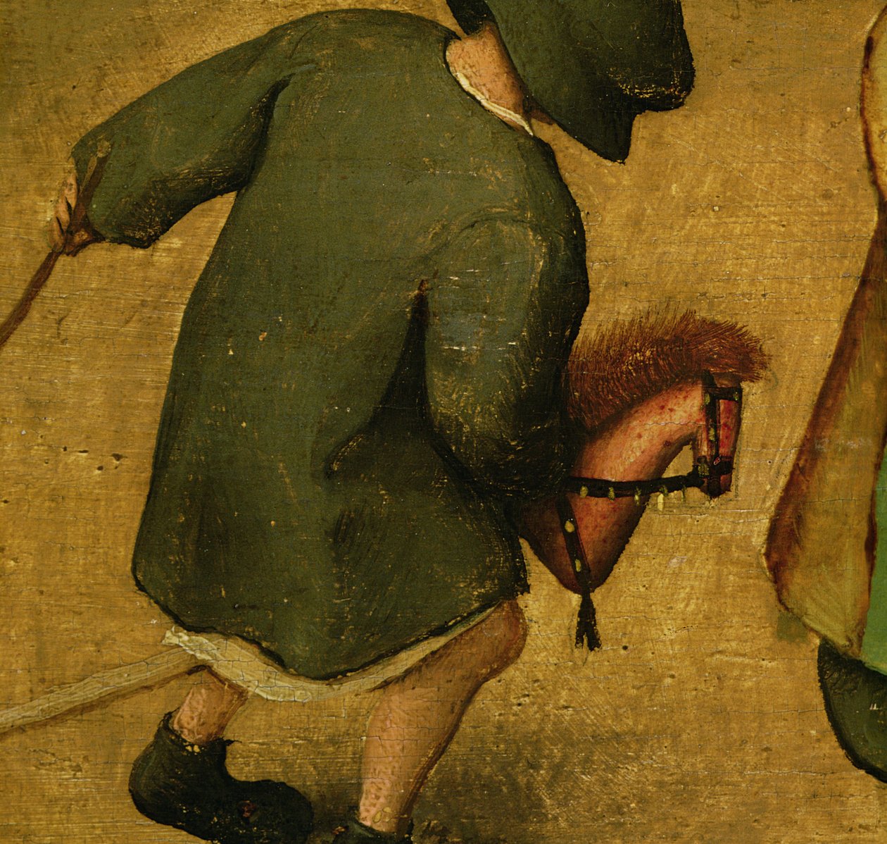 Lasten pelit, alaosan yksityiskohta, jossa näkyy lapsi ja harrastushevonen, 1560 (68945 yksityiskohta) tekijältä Pieter Bruegel the Elder