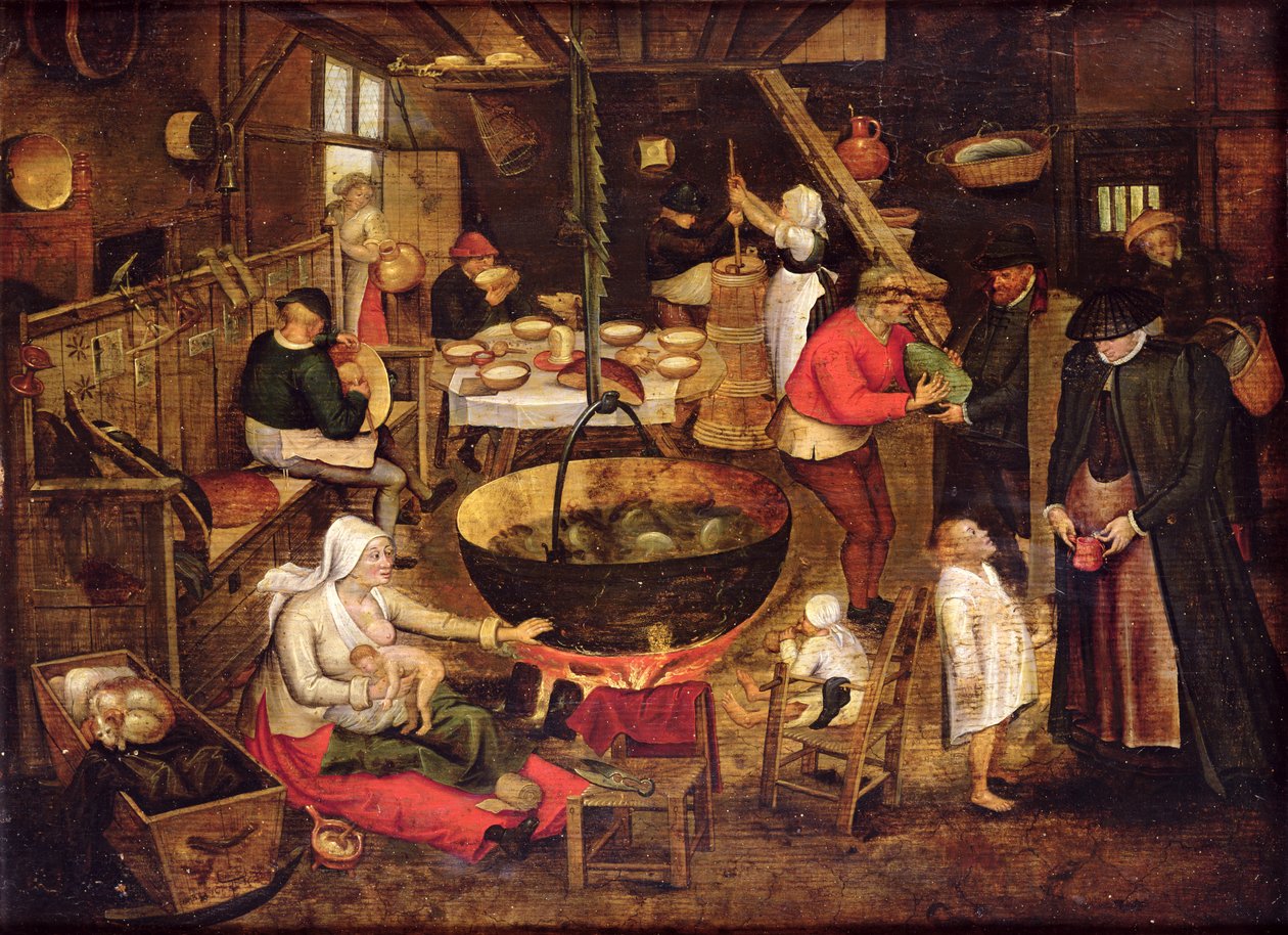Keittiön sisustus tekijältä Pieter Bruegel the Elder