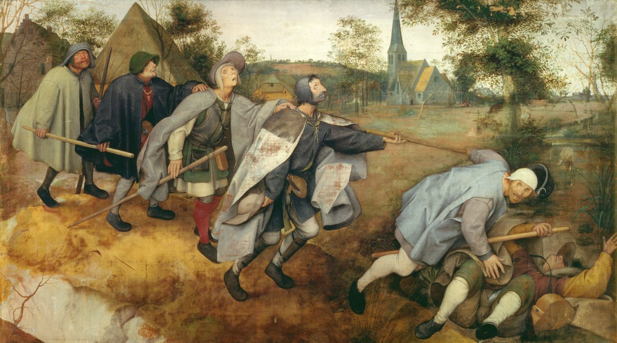 Vertaus sokeista, 1568 (tempera kankaalle) tekijältä Pieter Bruegel the Elder