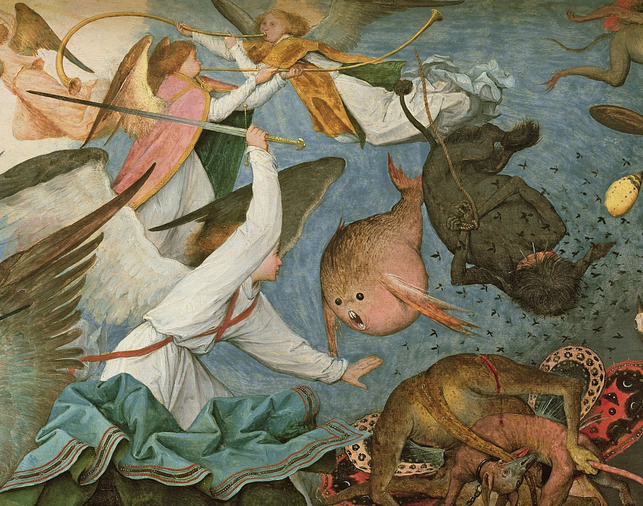 Kapinallisenkeleiden lankeemus, 1562 (yksityiskohta kuvasta 74037) tekijältä Pieter Bruegel the Elder