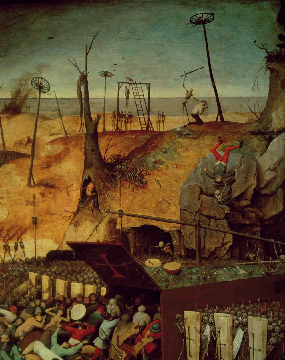 Kuoleman riemuvoitto, noin 1562 (yksityiskohta kuvasta 457). tekijältä Pieter Bruegel the Elder