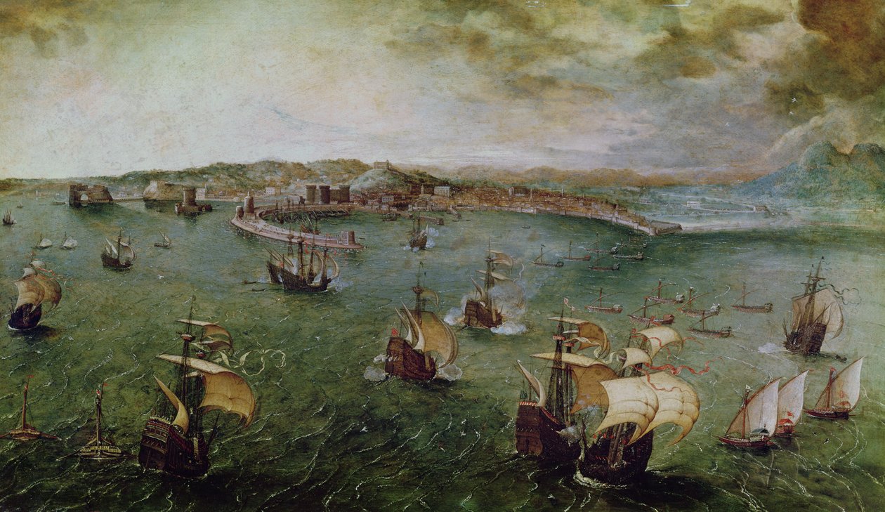 Näkymä Napolin satamasta, n. 1550-69 tekijältä Pieter Bruegel the Elder
