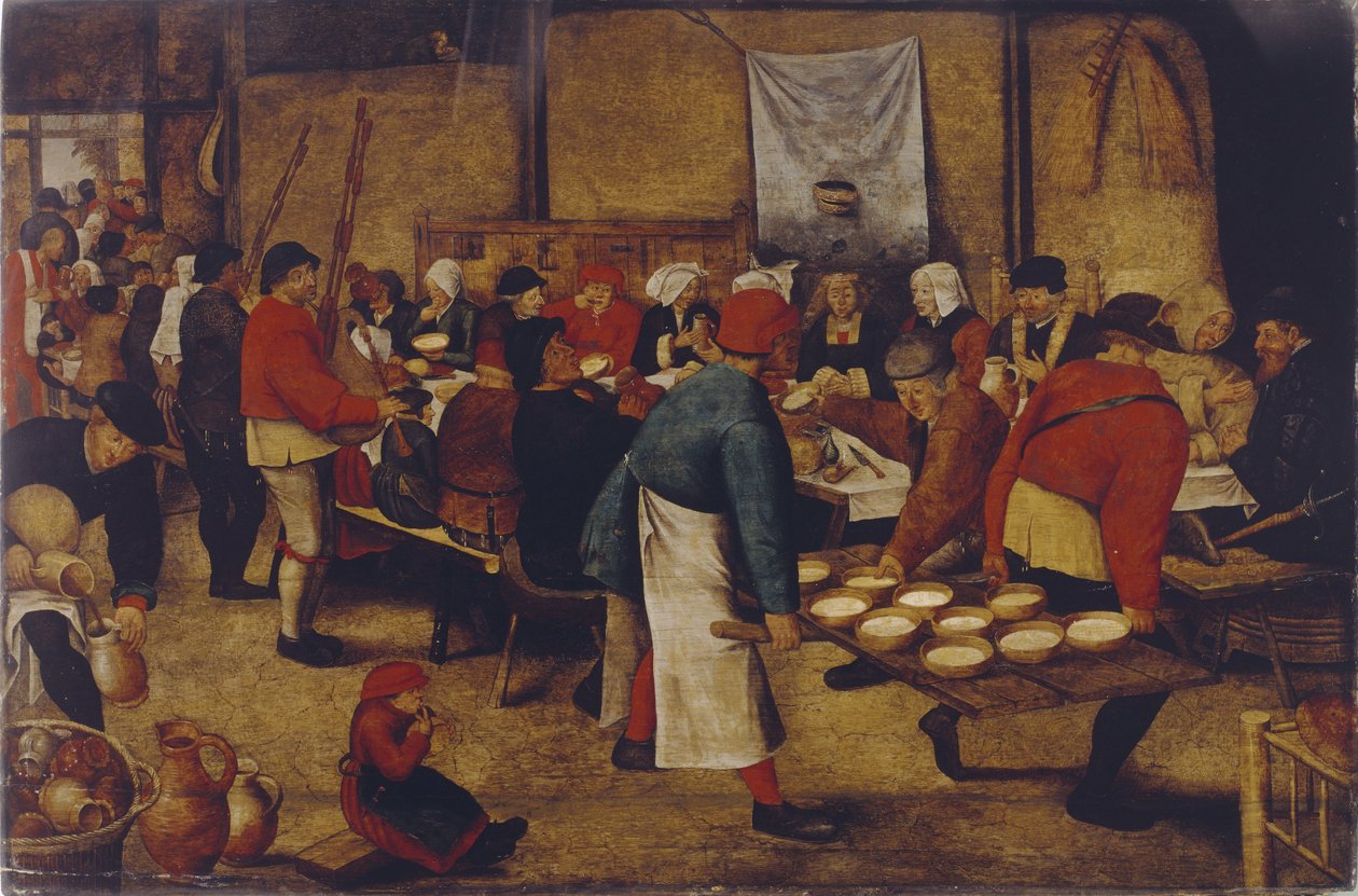 Bruiloftsmaal in de schuur tekijältä Pieter Brueghel the Younger