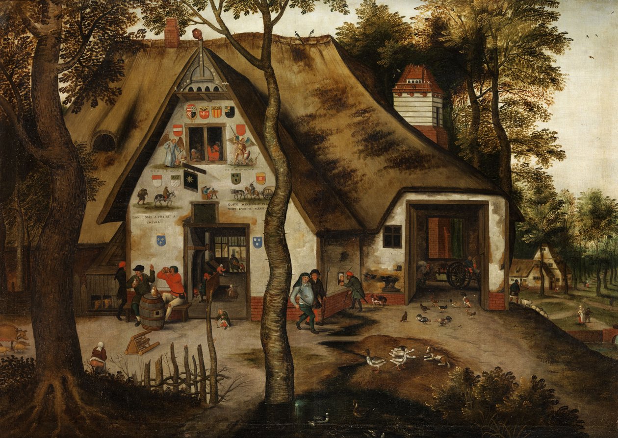 Dorp scène tapasi tavernan St. Michaelissa tekijältä Pieter Brueghel the Younger