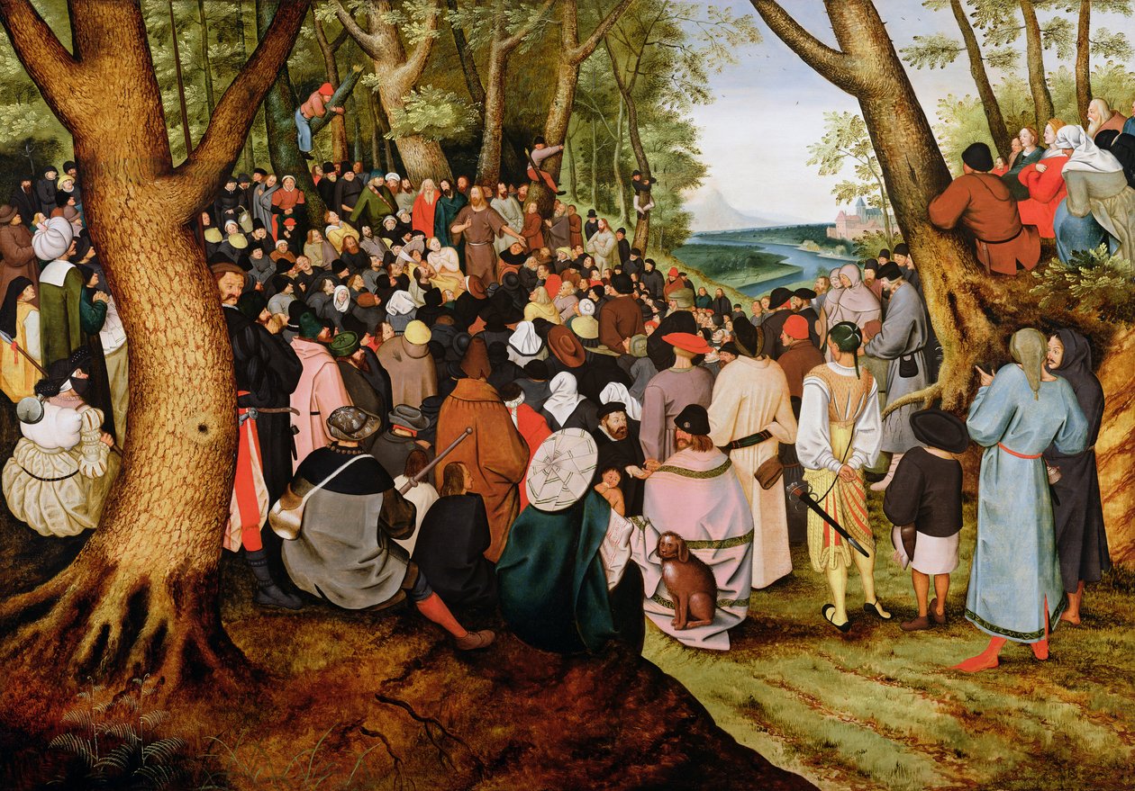 Maisema, jossa Pyhä Johannes Kastaja saarnaa tekijältä Pieter Brueghel the Younger