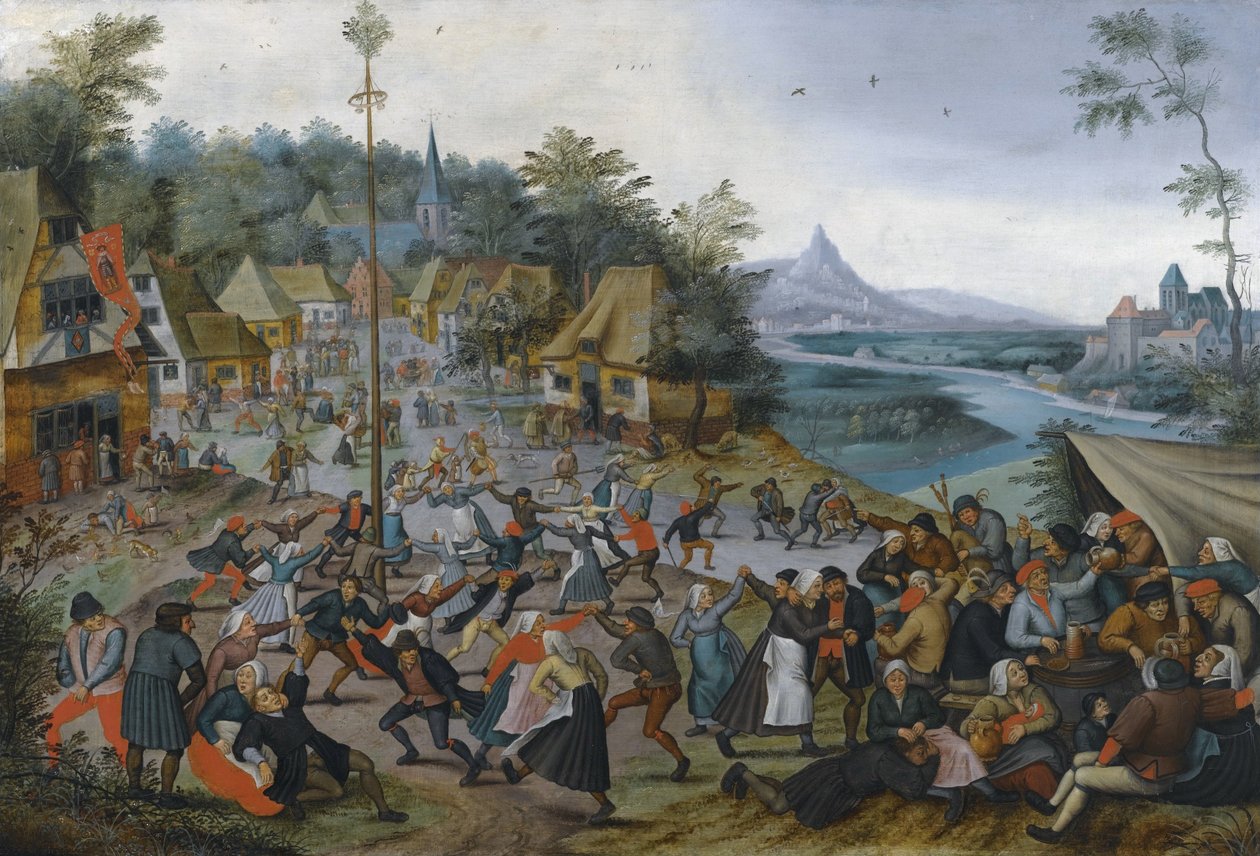 Georges Kermis tanssin kanssa tekijältä Pieter Brueghel the Younger