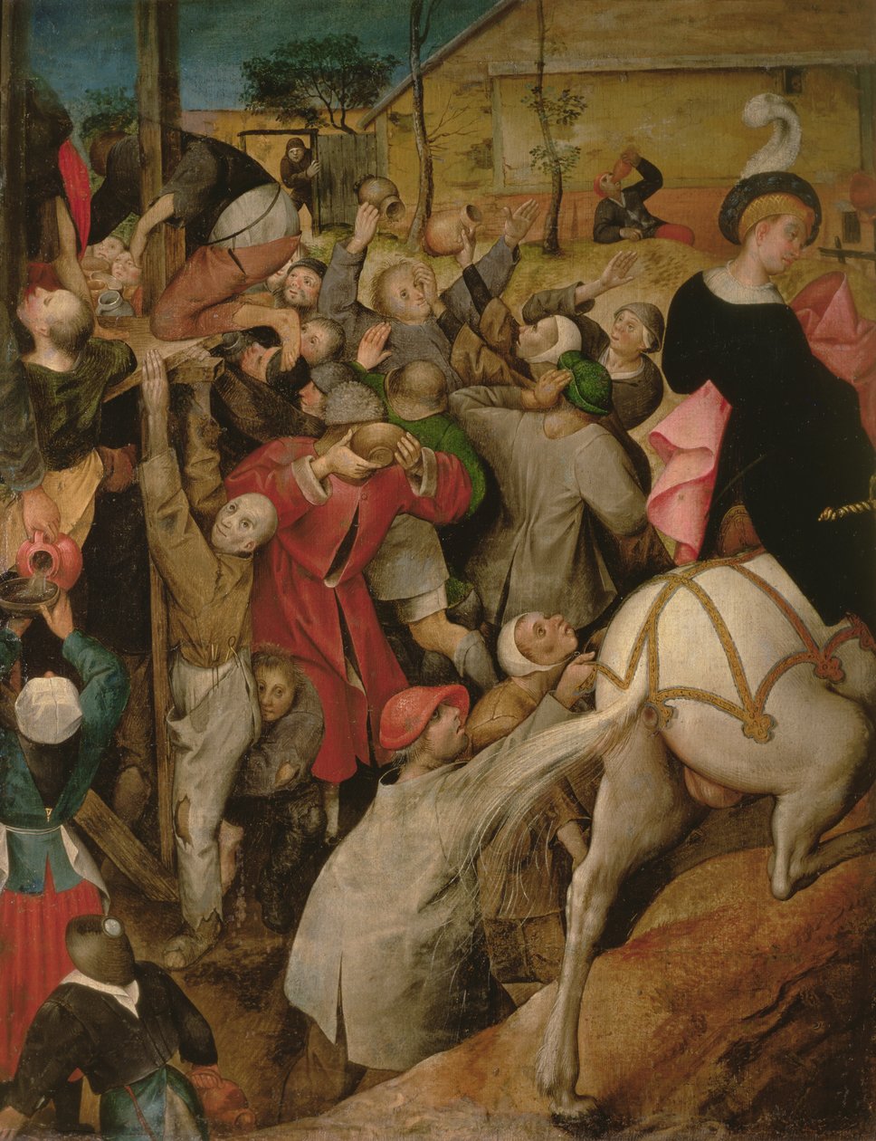 Pyhän Martinuksen juhla (tempera kankaalle) (yksityiskohta) tekijältä Pieter Brueghel the Younger