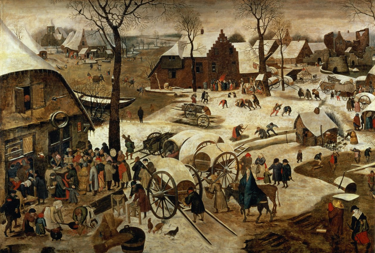 Kymmenysten maksaminen tai Betlehemin väestölaskenta (katso lisätietoja numerosta 89722) tekijältä Pieter Brueghel the Younger