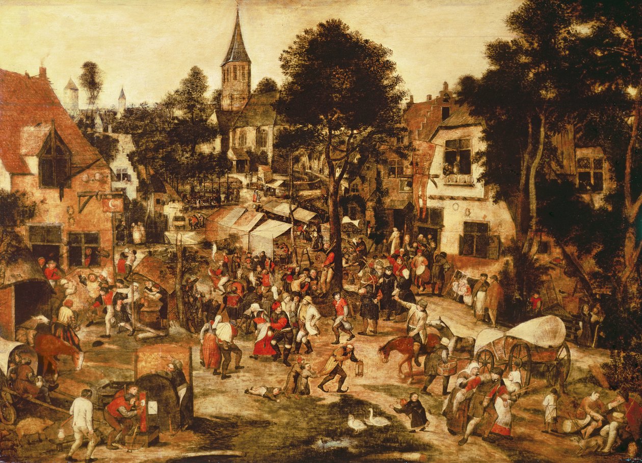 Kyläjuhla (öljy puulle) tekijältä Pieter Brueghel the Younger