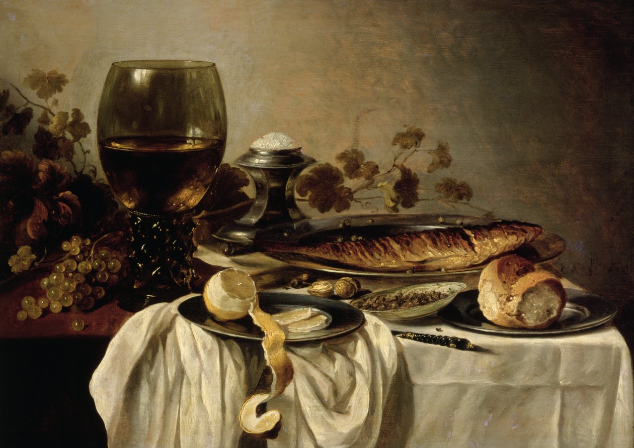 Aamiainen, 1646 tekijältä Pieter Claesz
