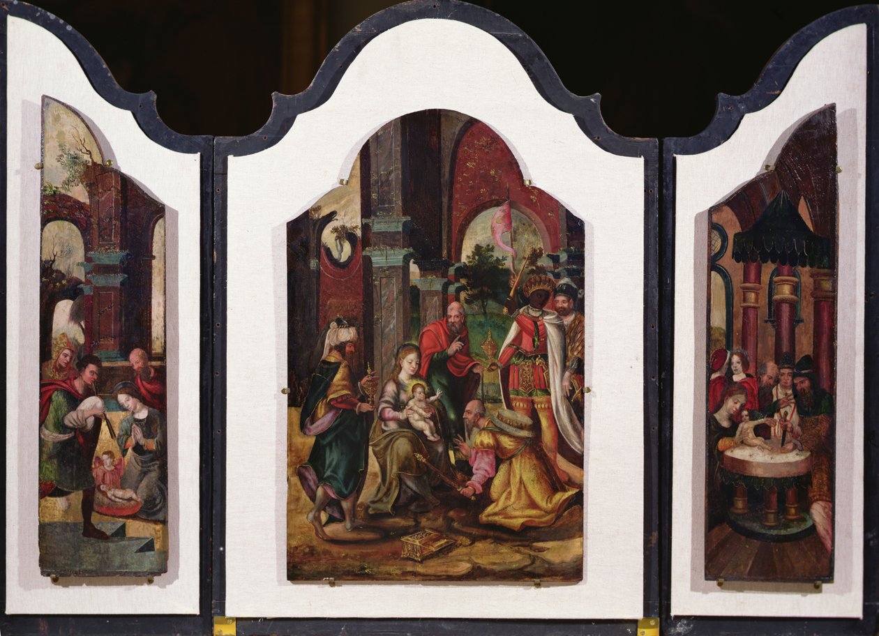 The Adoration of the Magi (katso recto numerosta 101585) tekijältä Pieter Coecke van Aelst
