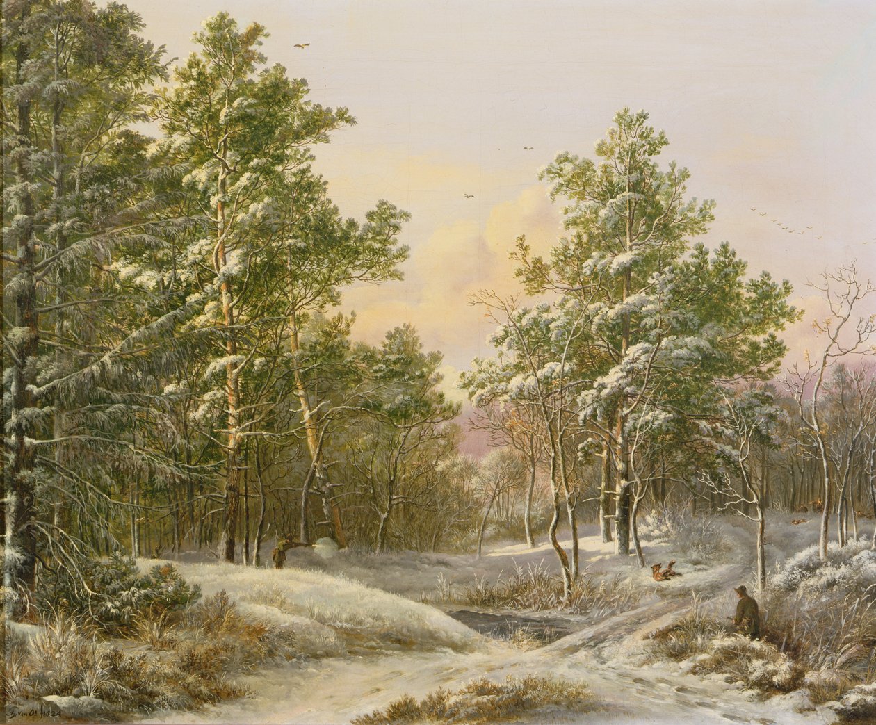 Urheilijat talvimetsässä tekijältä Pieter Gerardus van Os