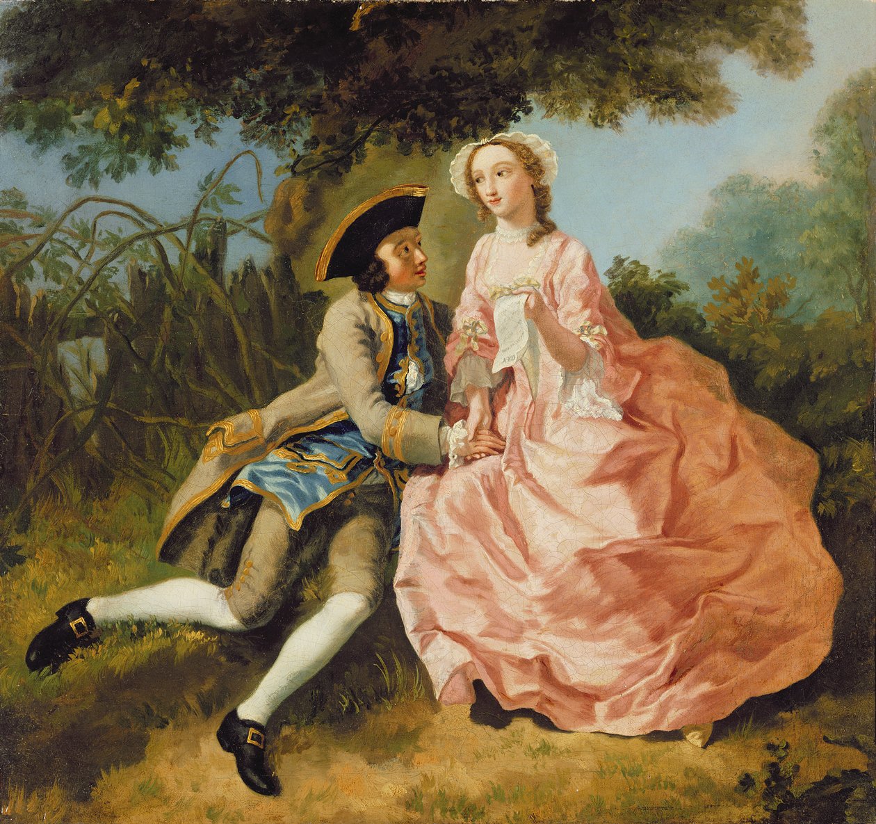 Rakastajat maisemassa, n. 1740 tekijältä Pieter Jan van Reysschoot