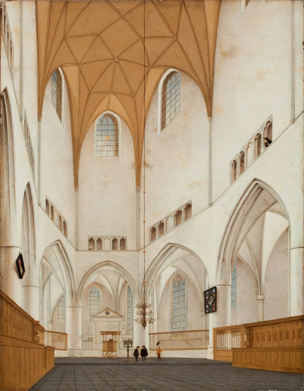 Haarlemin Pyhän Bavon kirkon kuoron sisustus, 1660 tekijältä Pieter Janszoon Saenredam