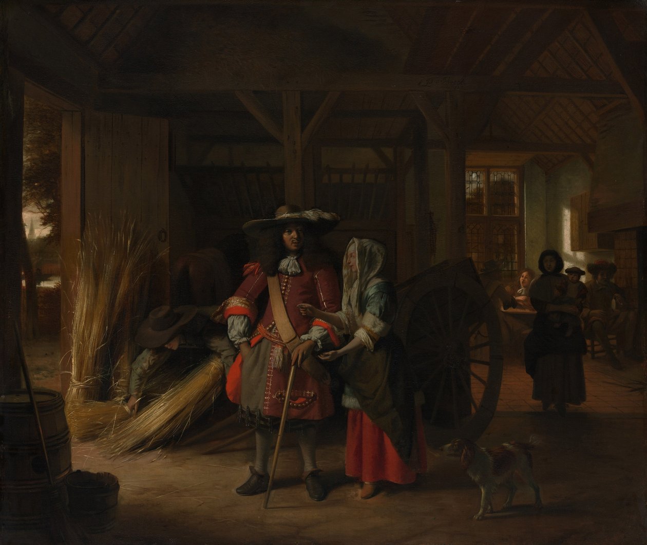 Maksaminen emännälle, n. 1670 tekijältä Pieter de Hooch