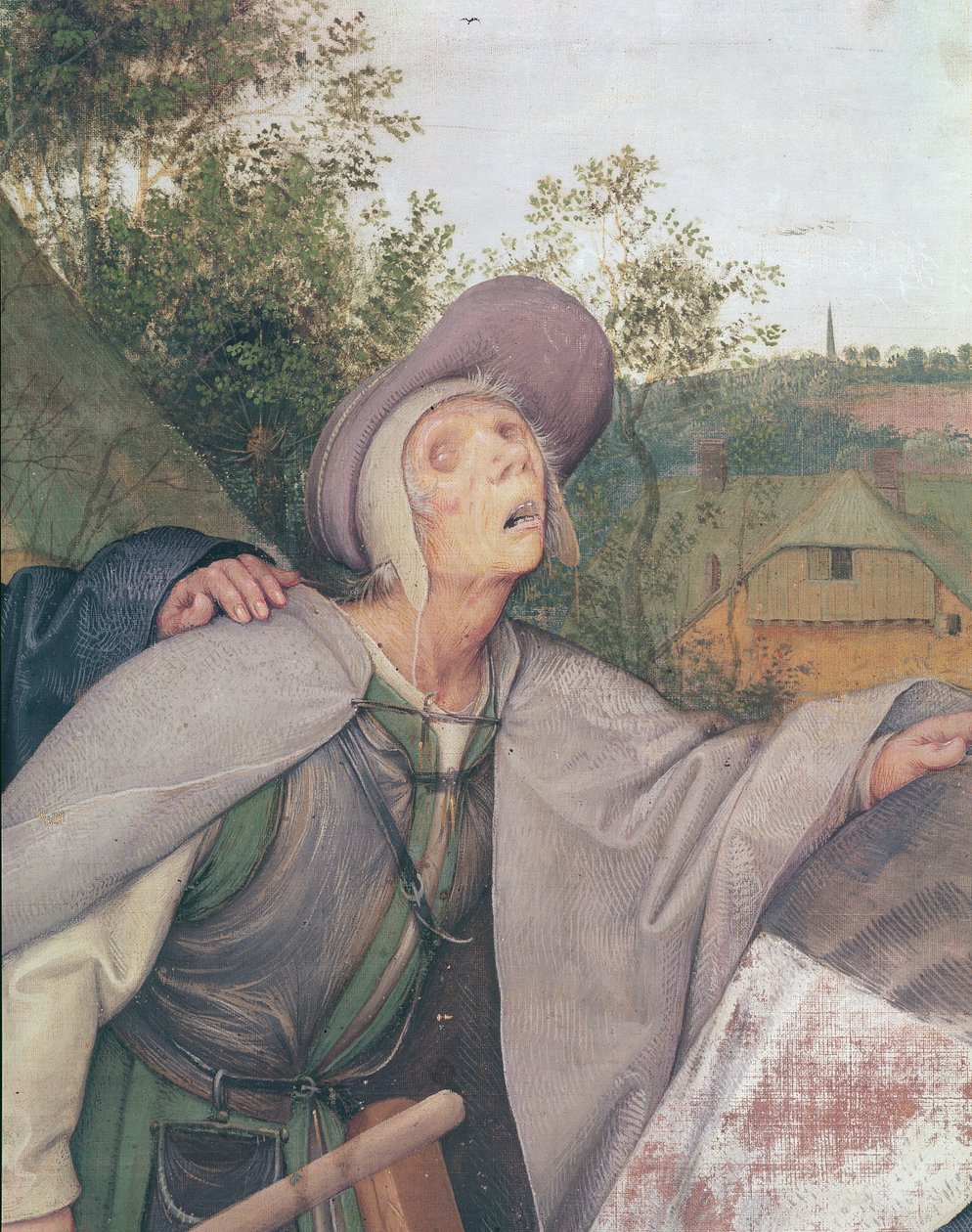 Vertaus sokeasta, yksityiskohta sokeasta miehestä, 1568 öljy kankaalle yksityiskohta 29163 tekijältä Pieter Bruegel the Elder