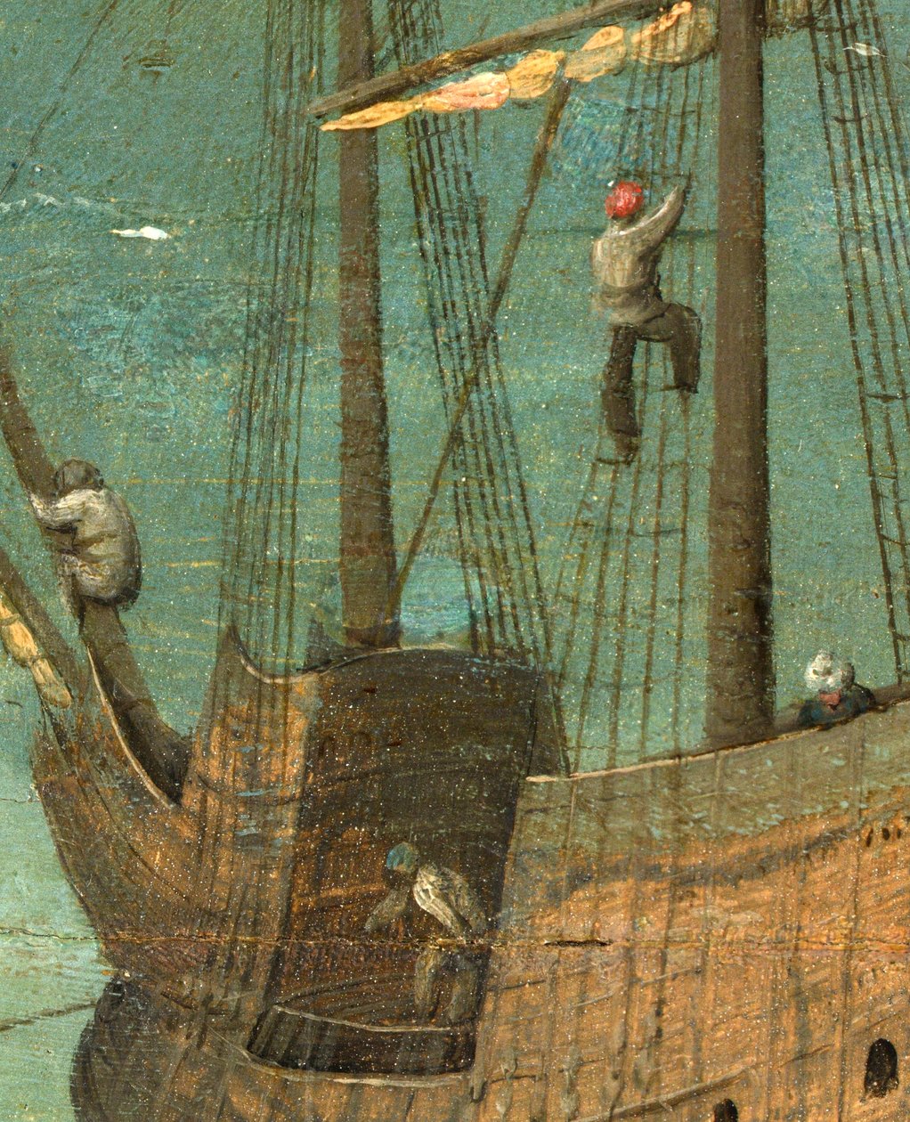 Laivan takilan yksityiskohta Baabelin tornista, 1563 tekijältä Pieter Bruegel the Elder