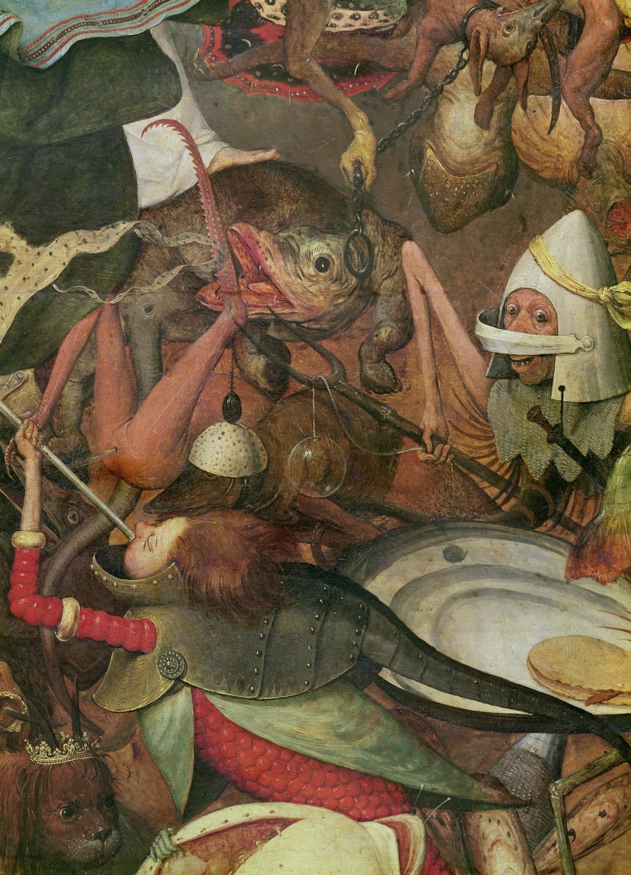 The Fall of the Rebel Angels (oikean puolen yksityiskohta), 1562 (öljy tammilevylle) tekijältä Pieter Bruegel the Elder