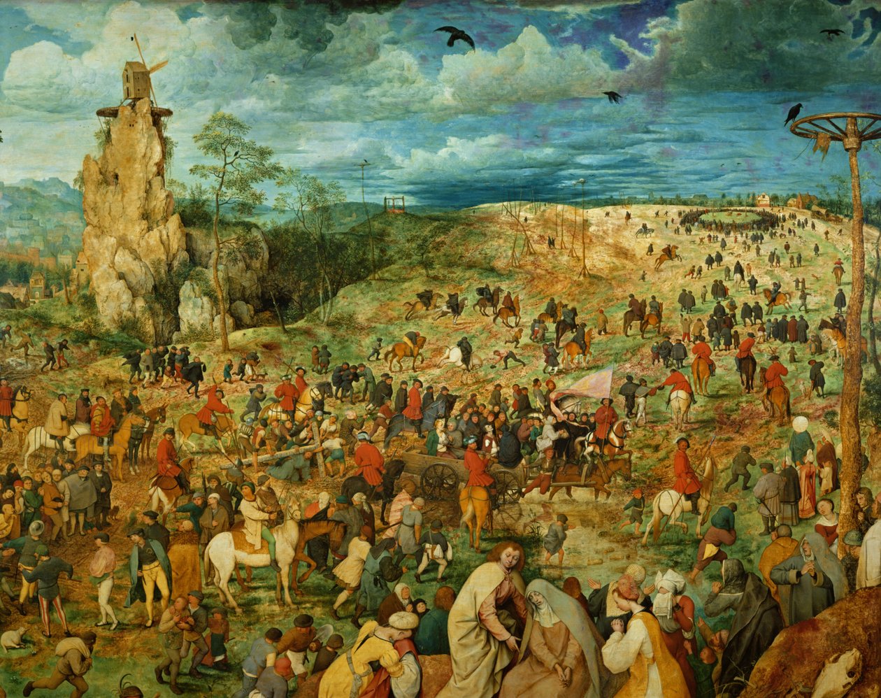 Tie Golgatalle, 1564 öljytaulun yksityiskohta vuodelta 186439 tekijältä Pieter Bruegel the Elder