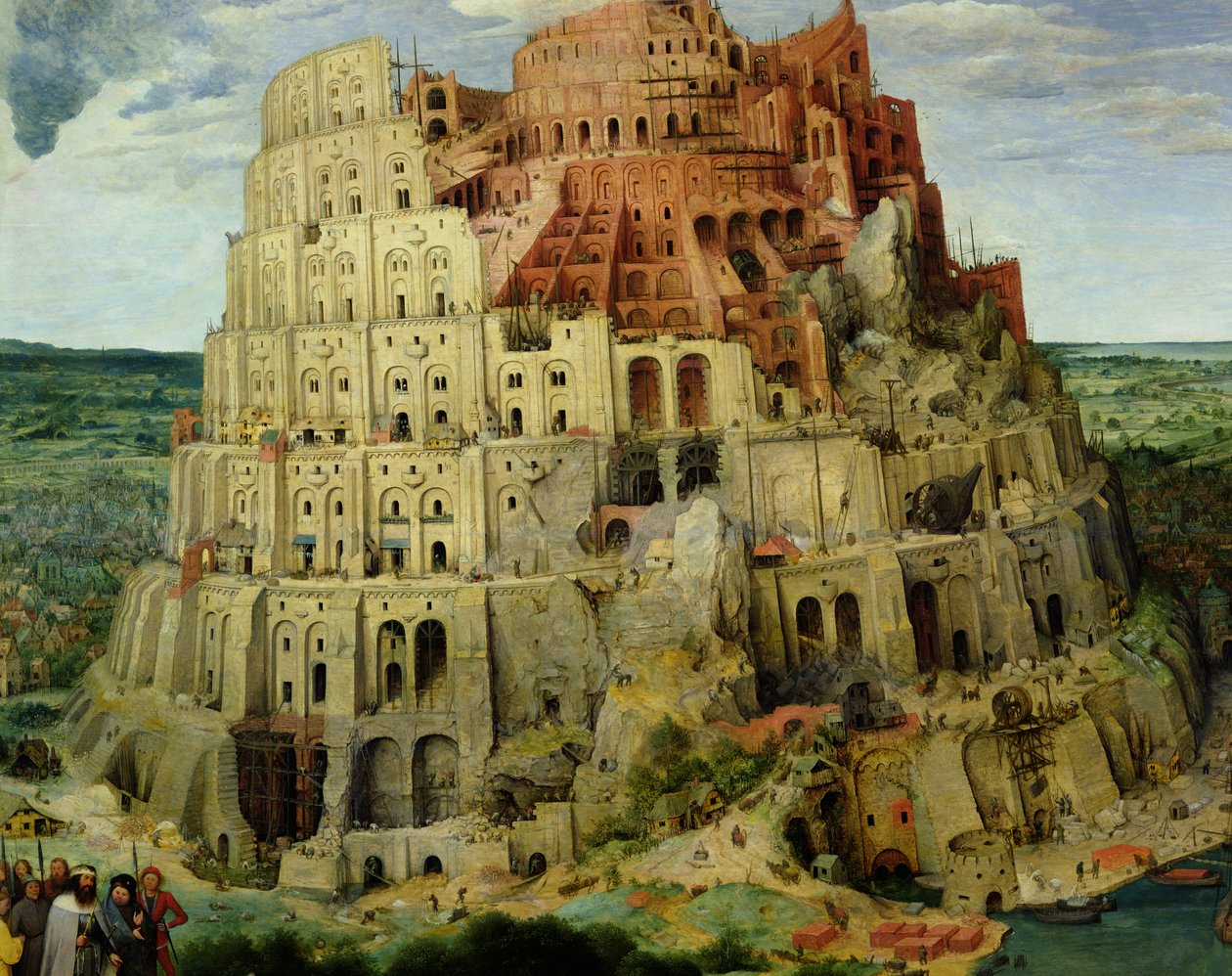 Baabelin torni, 1563 öljytaulun yksityiskohta numerosta 345 tekijältä Pieter Bruegel the Elder