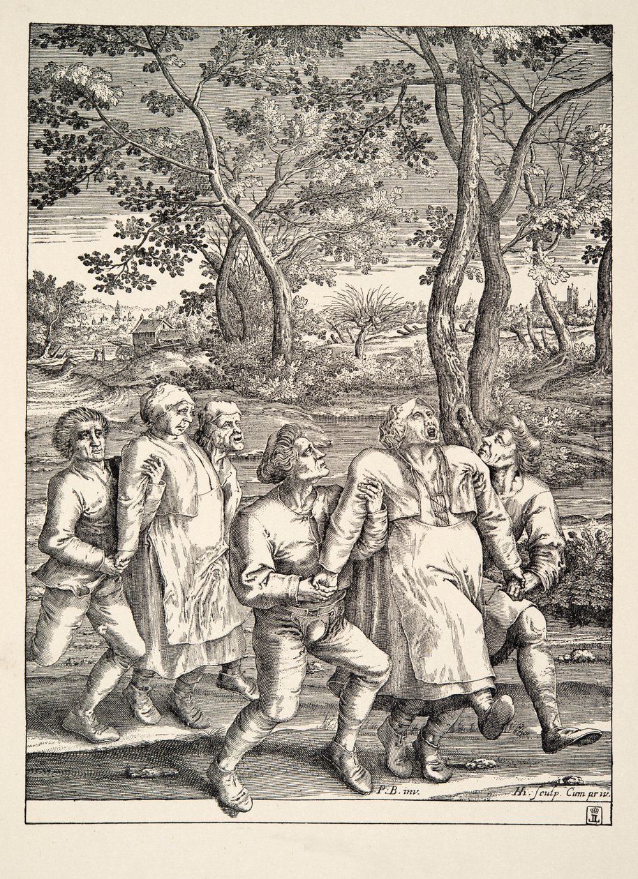 Kaksi talonpoikaisryhmää epilepsian pyhiinvaelluksen jälkeen, n. 1642 tekijältä Pieter Bruegel the Elder