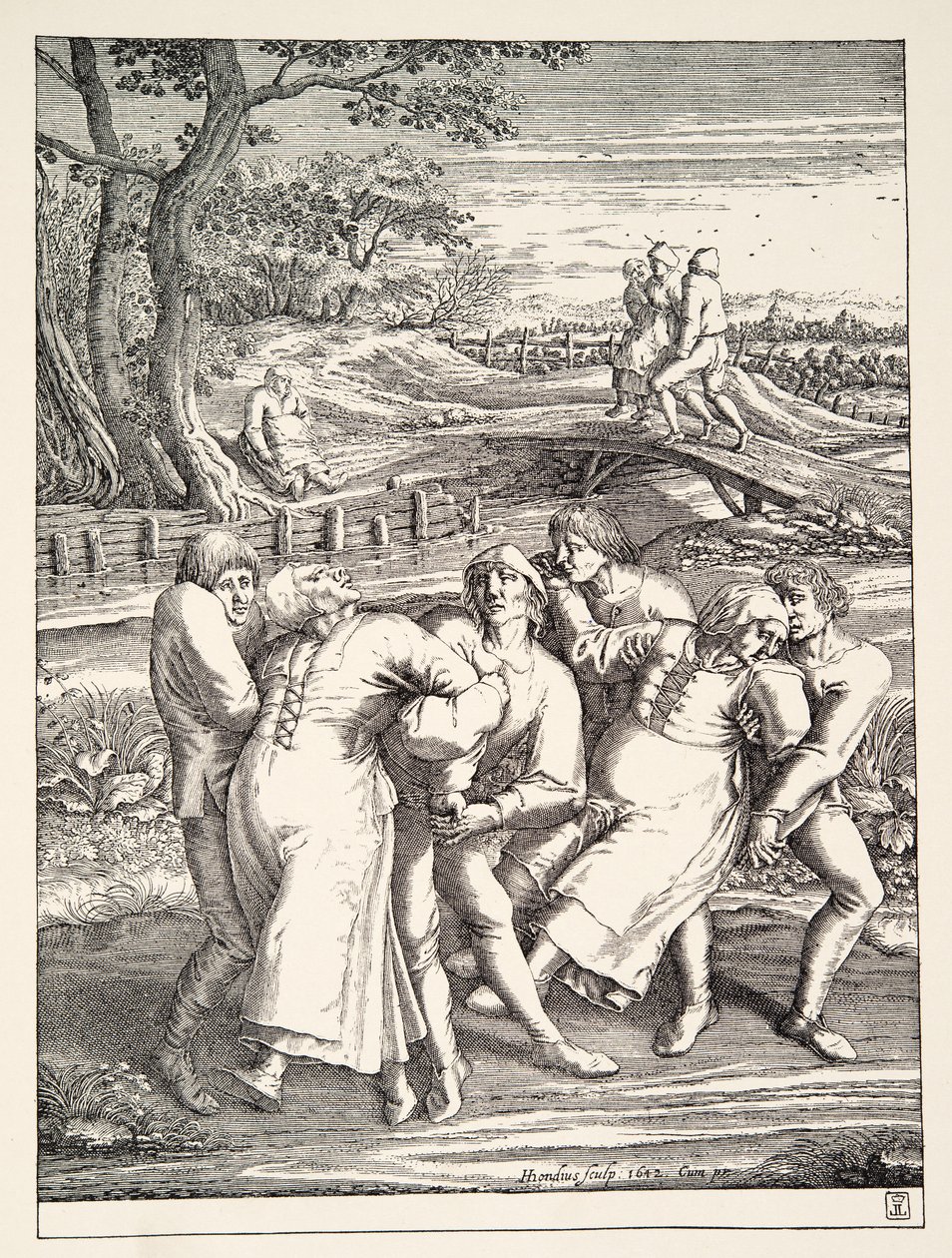 Kaksi talonpoikaisryhmää epilepsian pyhiinvaelluksen jälkeen, n. 1642 tekijältä Pieter Bruegel the Elder