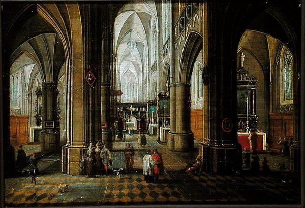 Kirkon sisätilat tekijältä Pieter the Elder Neefs