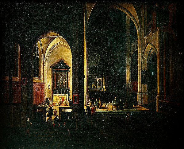 Kirkon sisätilat tekijältä Pieter the Elder Neefs