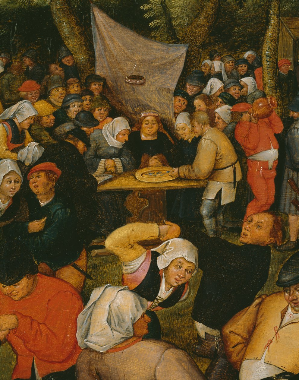 Ulkoilmahäätanssi, 1610 (yksityiskohta) (katso myös 346631) tekijältä Pieter Brueghel the Younger