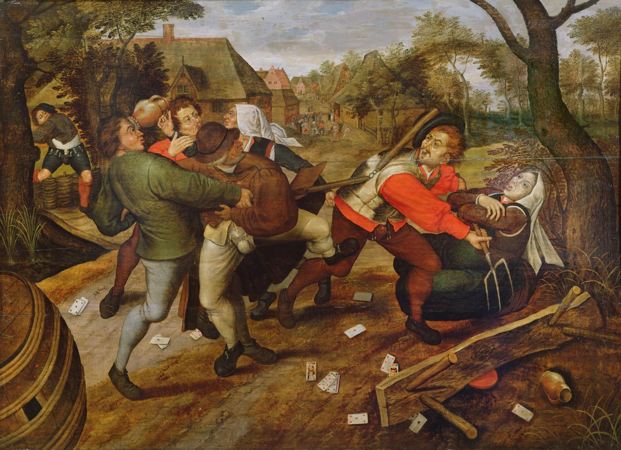 Talonpoikien tappelu tekijältä Pieter Brueghel the Younger
