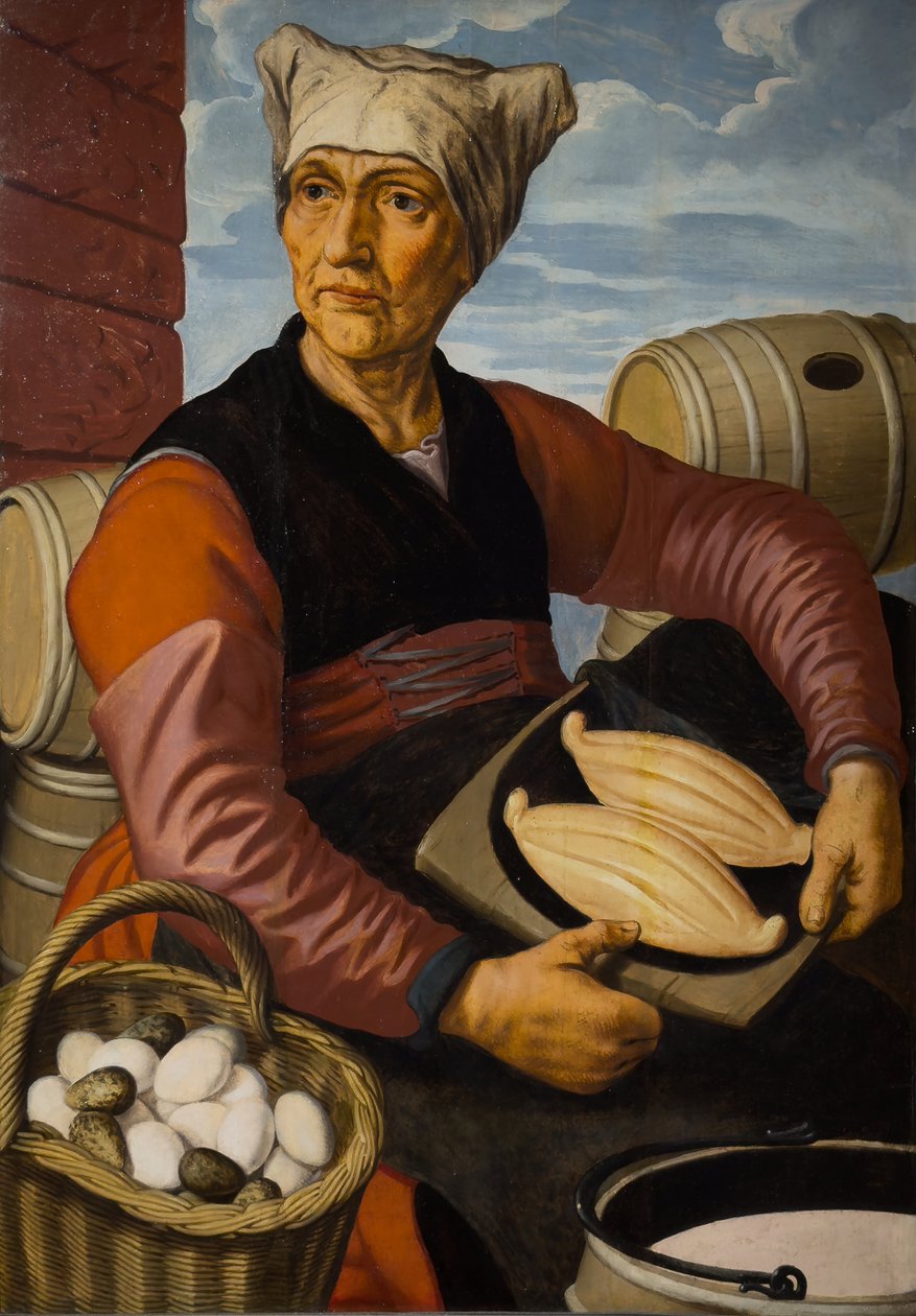 Hollantilainen maanviljelijän vaimo, n. 1550 (Öljy puulle) tekijältä Pieter (1507/08 75) Aertsen