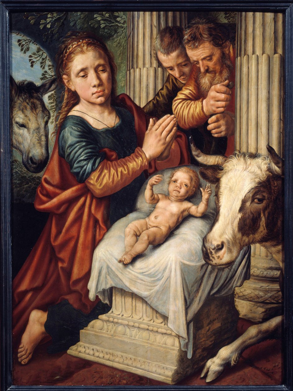 Pieter Aerstenin (1508-1570) maalaus Paimenten palvonta (ec.holl.) 1500-luvun su. 0,87x0,63 m Rouen, Musee des Beaux Arts tekijältä Pieter Aertsen