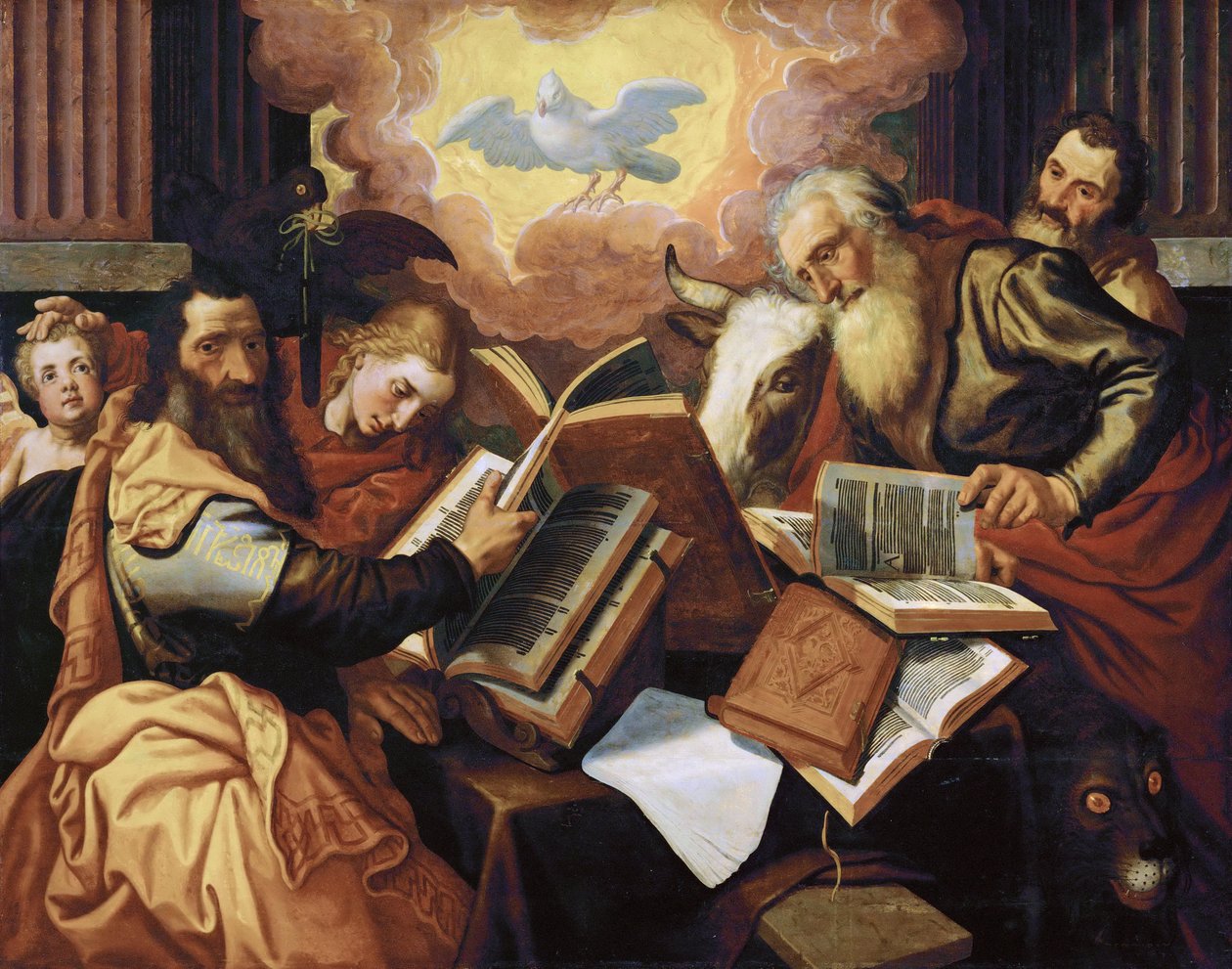 Neljä evankelistaa - Pieter Aertsen, Lange Pier (1508-1575). Öljy puulle, n. 1560-1565. Mitat: 113 x 143 cm. Taidehistoriallinen museo, Vienne tekijältä Pieter Aertsen