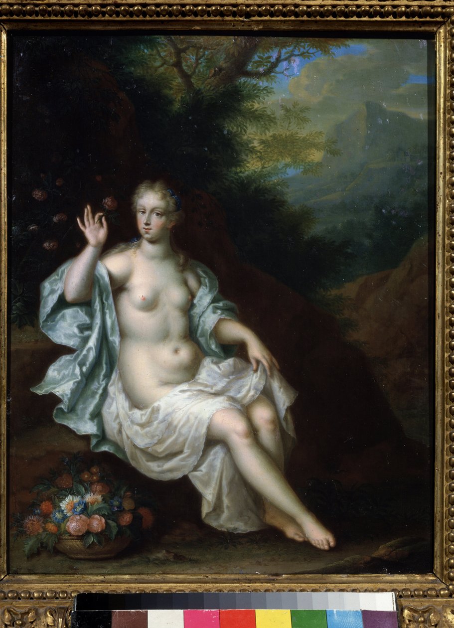 ""Nymfi Floren muotokuva"" (Flora) Pieter Bornin (Bormin) maalaus (1650-1682) 1600-luvun Puškin-museon yksityiskokoelmat, Moskova tekijältä Pieter Borm