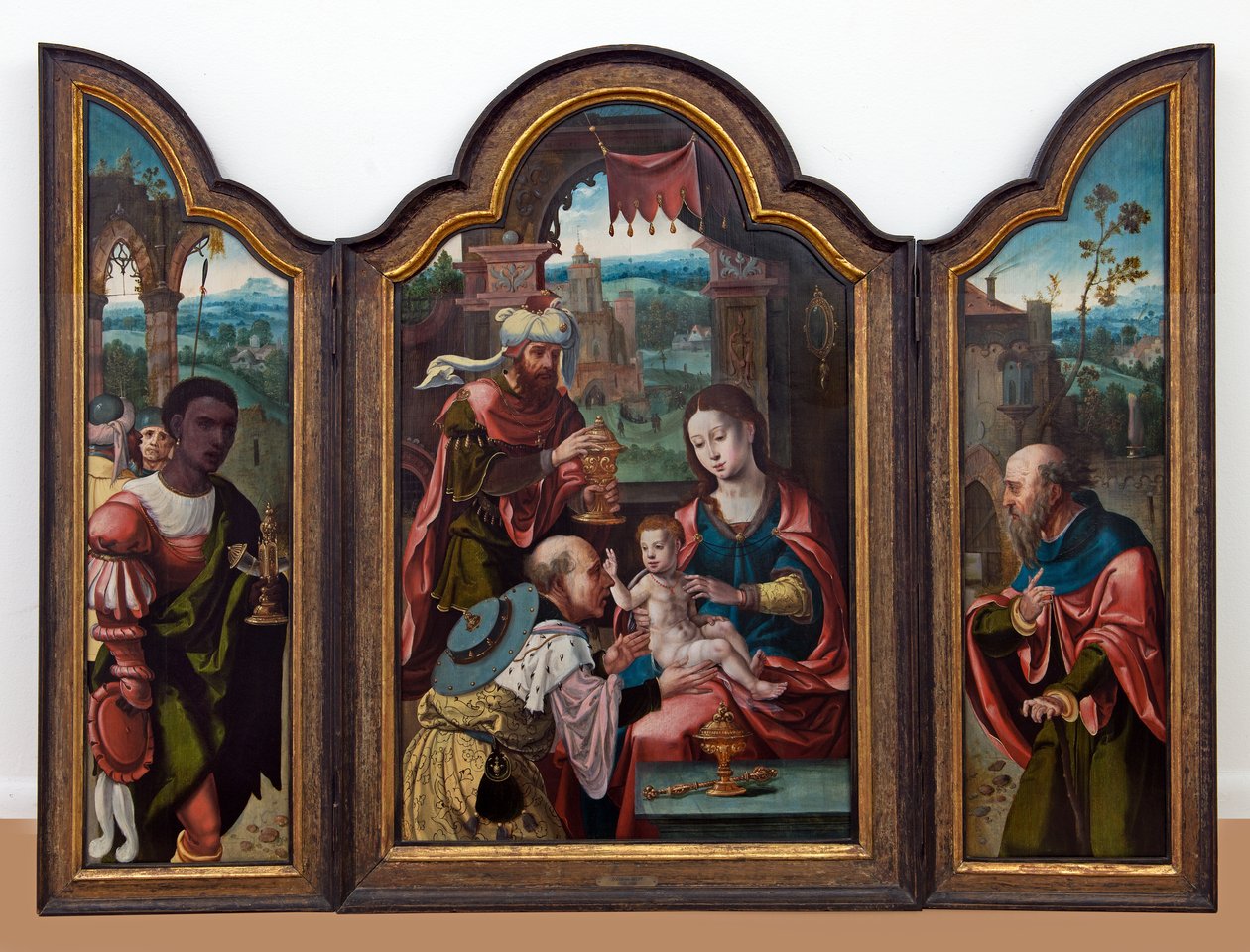Maagisten palvominen, n.1530-80 (öljy paneelille). tekijältä Pieter (& workshop) Coecke van Aelst